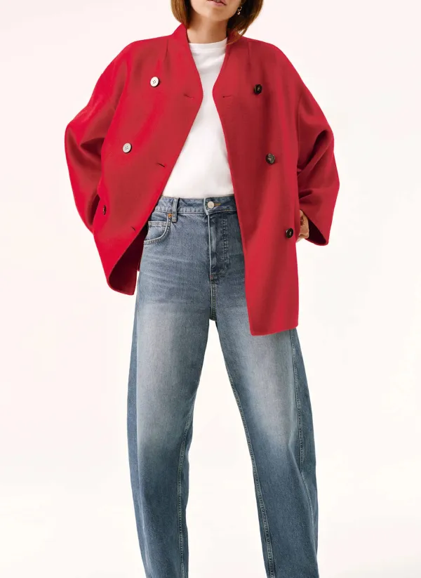Casual Style Blend Hand Finished Scarf Coat