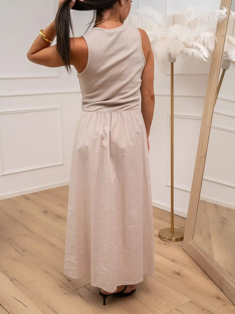 Gardenia Flowing Midi Cotton Skirt