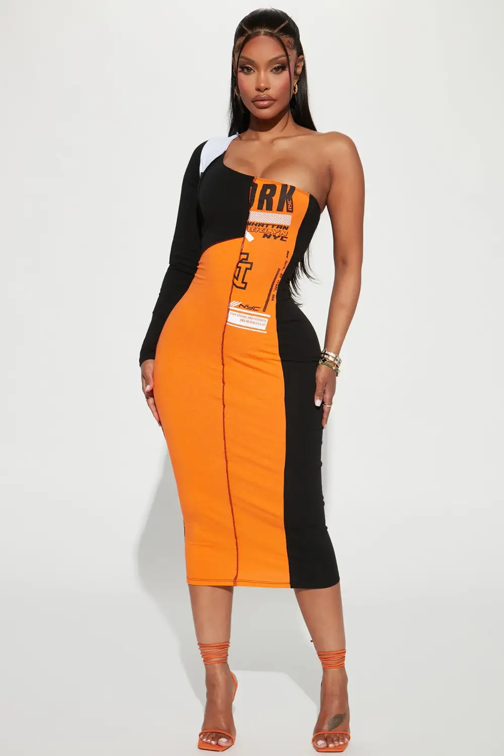 On The Go Midi Dress - Black/combo