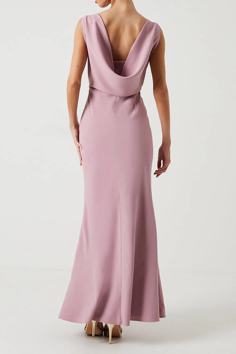 Ladies Sleeveless Solid Color Long Dress