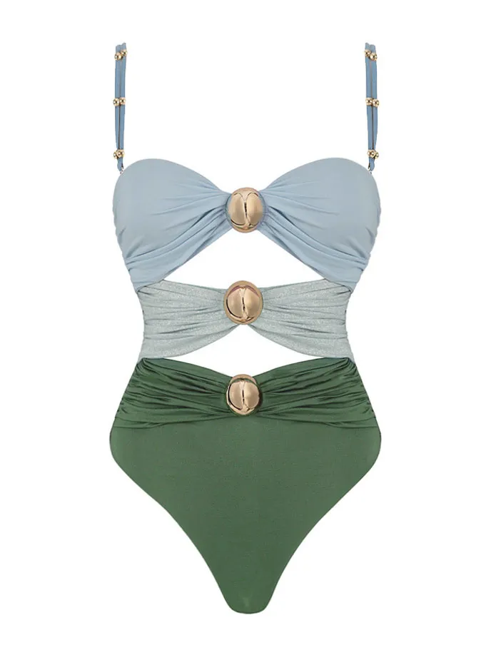 Women’s Hollow Stitching Three Sleek One-Piece Swimsuit