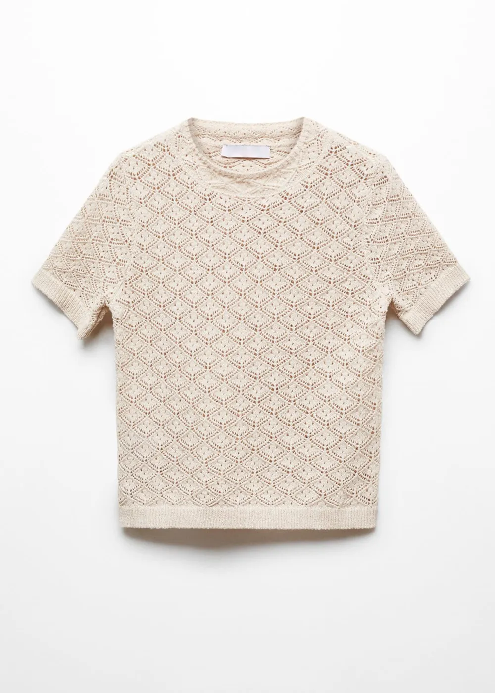 Openwork short-sleeved sweater