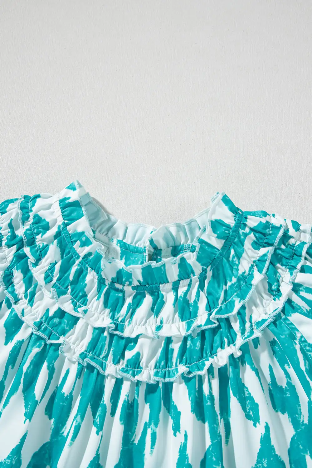 Abstract Print Frilled Relaxed Fit Blouse