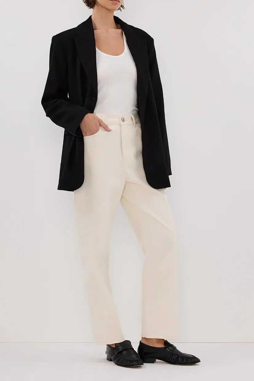 CREAM TWISTED SEAM JEAN