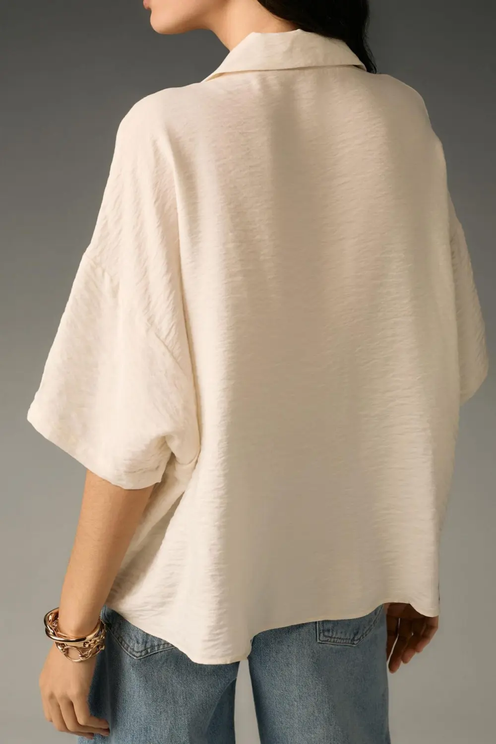 Short-Sleeve Wide Placket Top