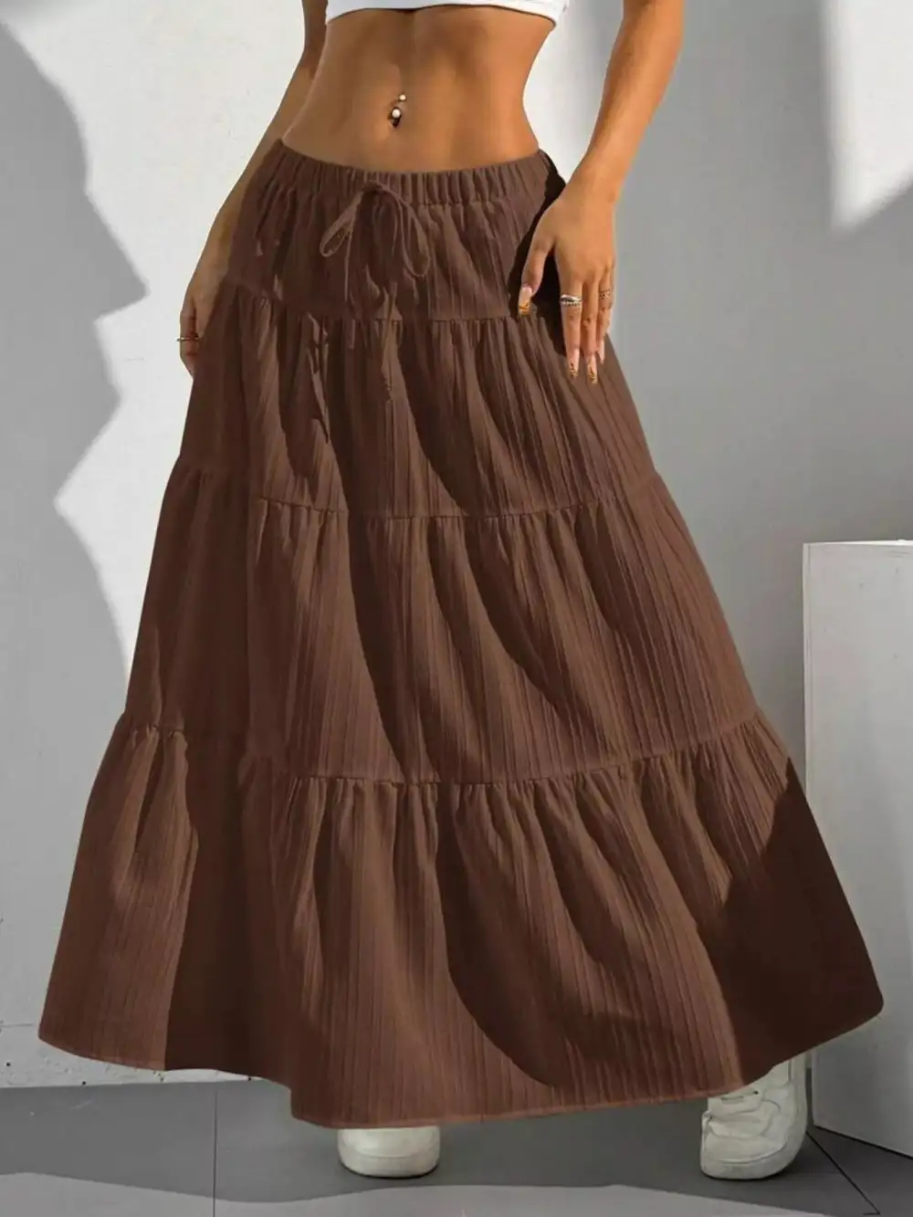 Modern Tiered Flowy Maxi Skirt