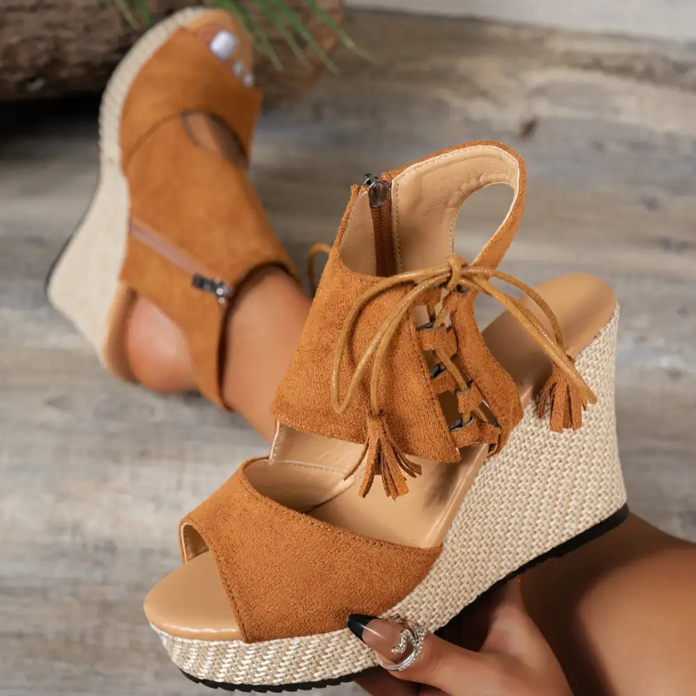 Polished Modern Open Toe Wedge Sandals