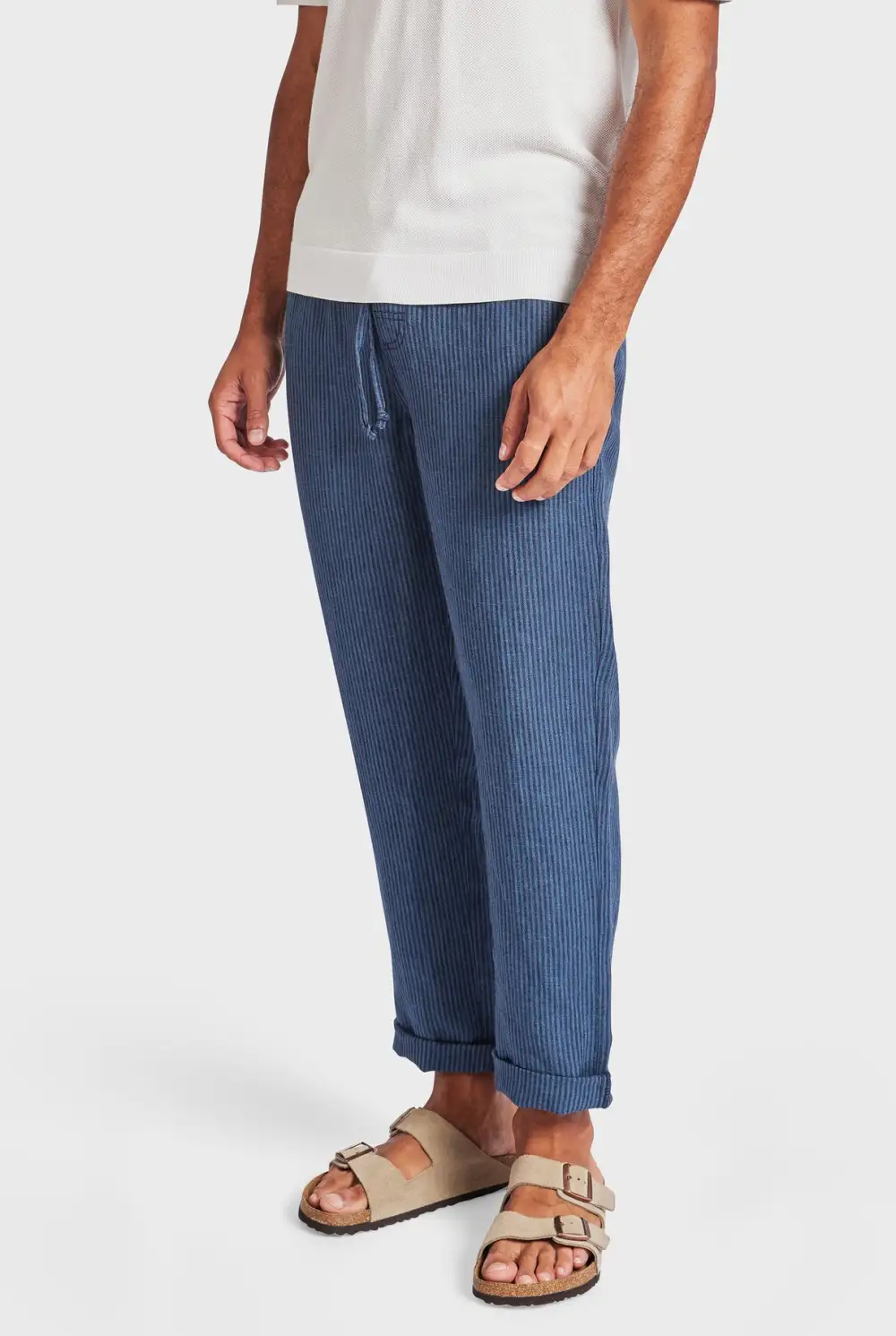 Riviera Linen Pant- Bluegrass/navy