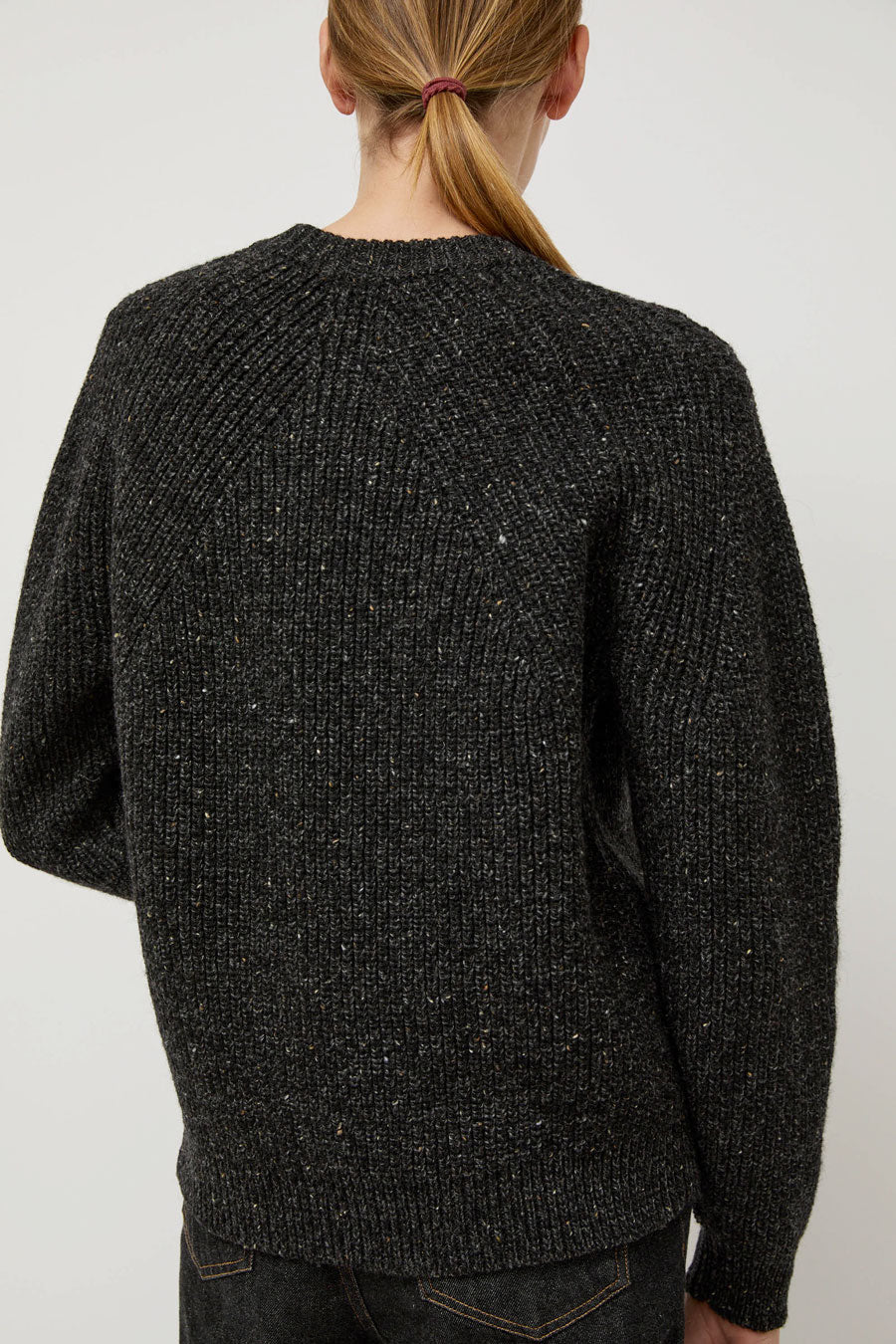 Batoner Tweed Signature Crewneck in Black