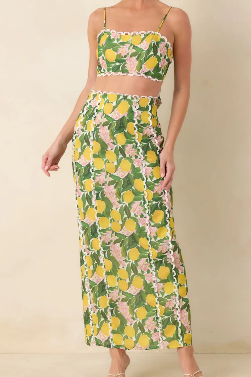 In The Grove Multi Lemon Blossom Maxi Skirt