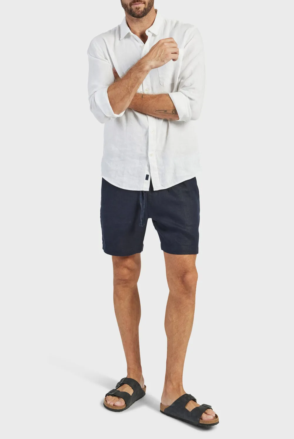 Riviera Linen Short- Navy
