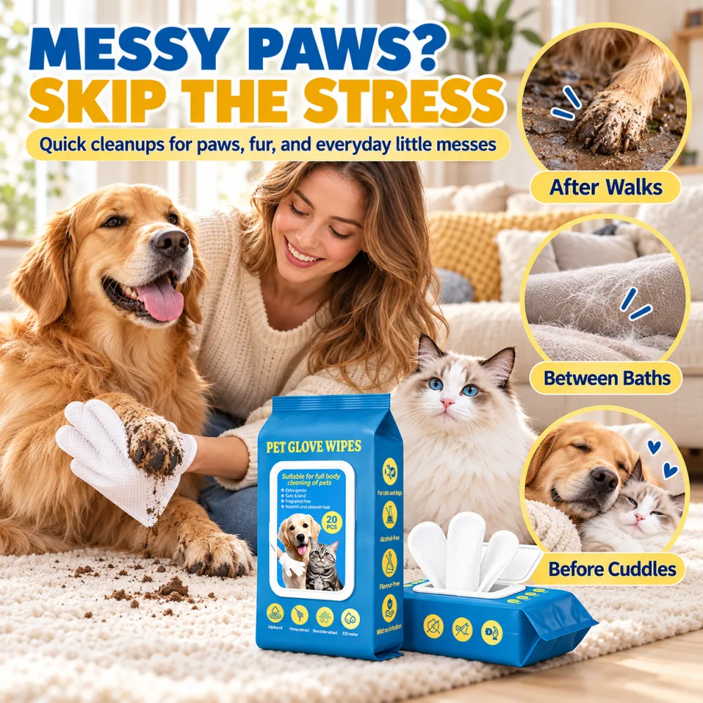 Pet No-Rinse Grooming Gloves