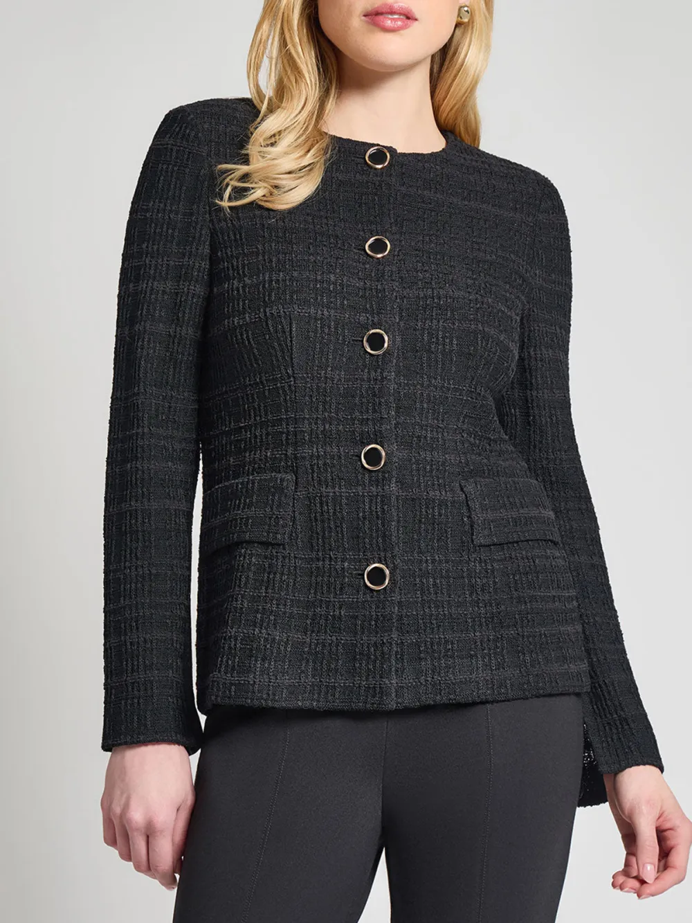 Gemstone Collar Button Down Jacket