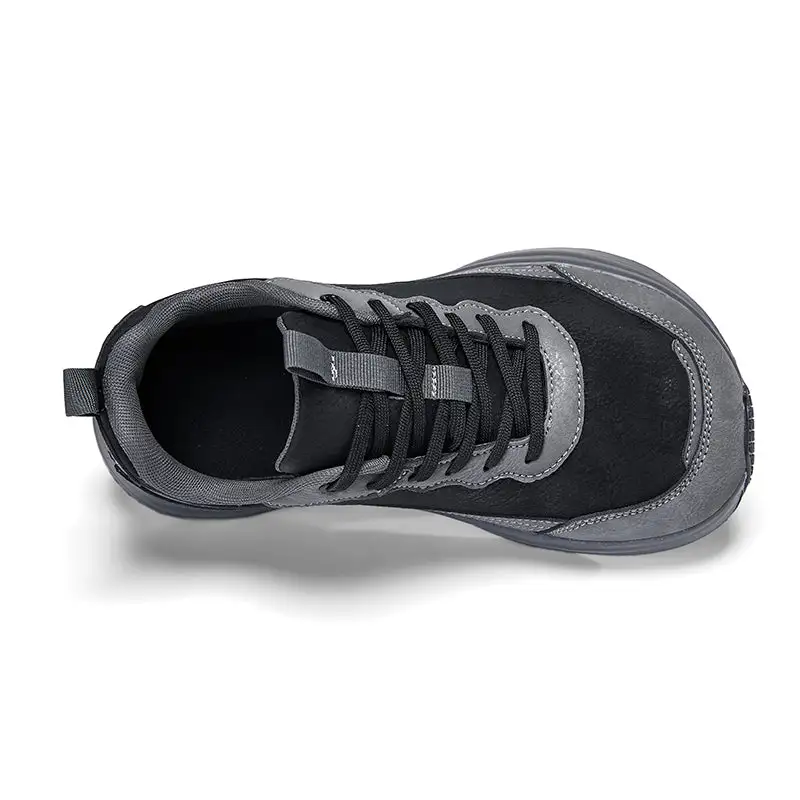 Men's Genuine Leather Walking Shoes - Lace-Up, Maximum Support, Wide Toe Box with Arch Support