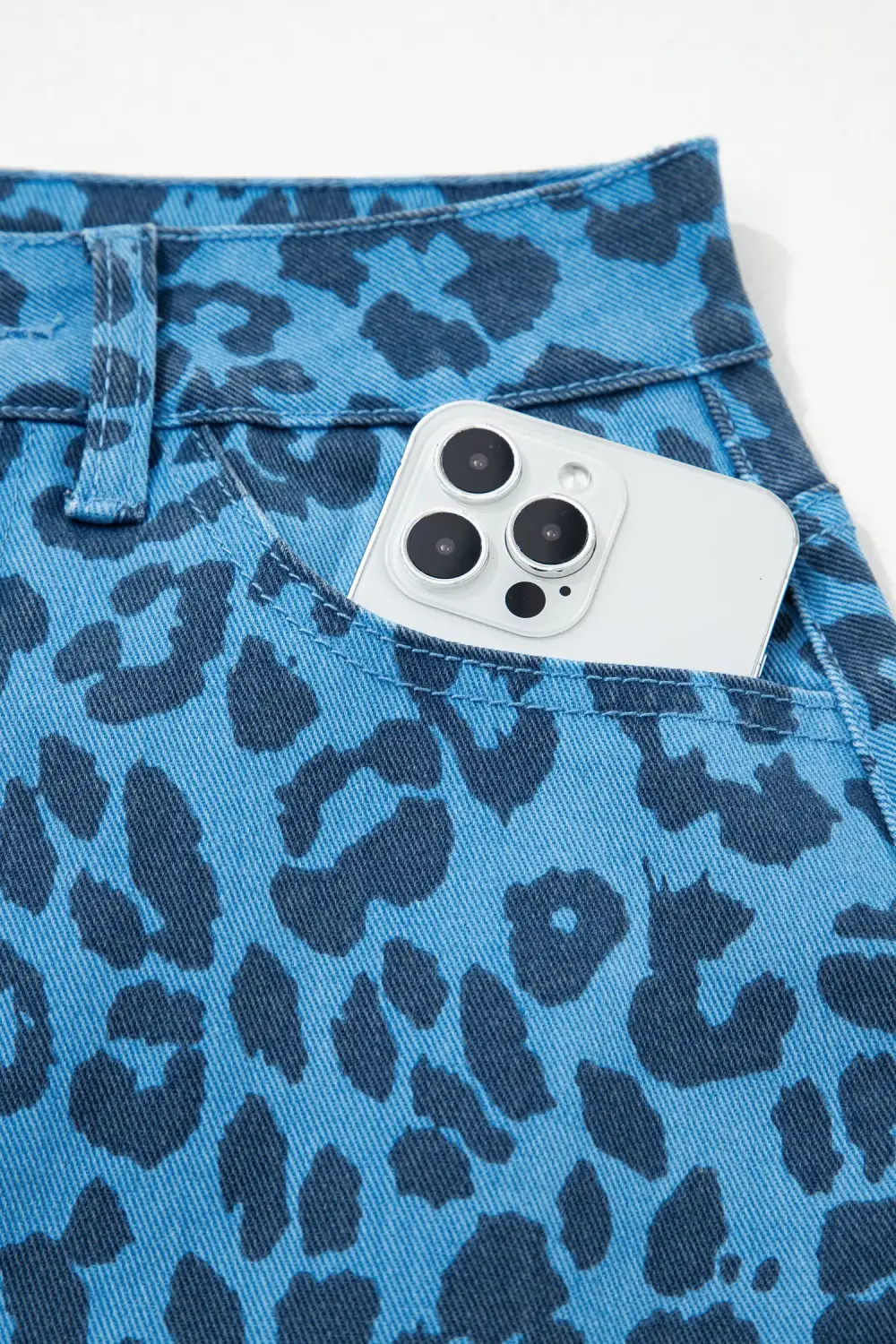 Tailored Denim Printed Skirt