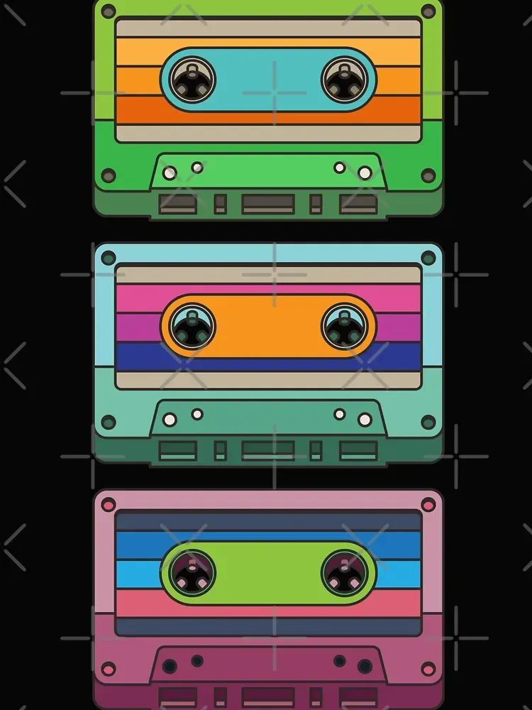 Recording Tape Printed Women's Short Sleeved T-Shirt