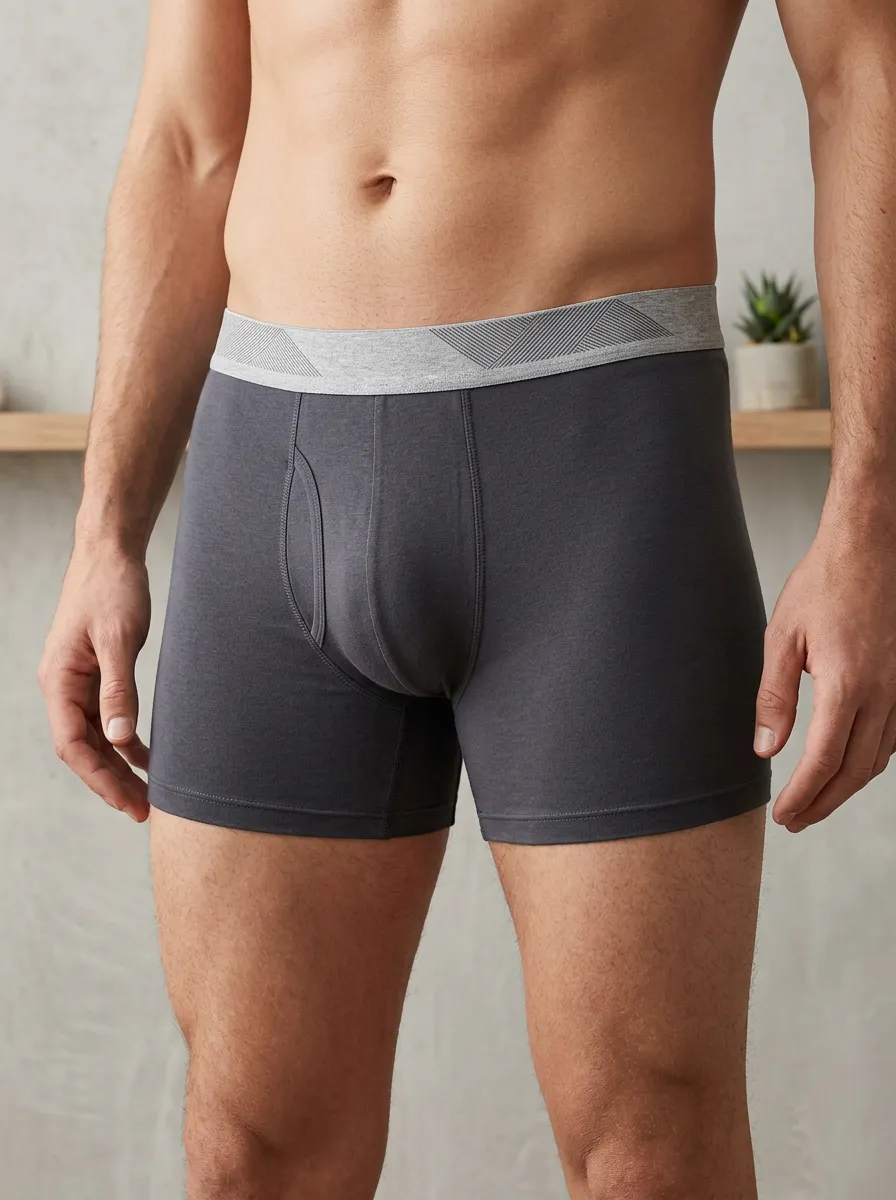 Men's Minimalist Geometric Waistband Printed Boxer Briefs