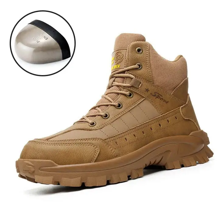 Men's Combat Boots Orthopedic Support Hiking Boots Waterproof Puncture-Resistant Work Boots