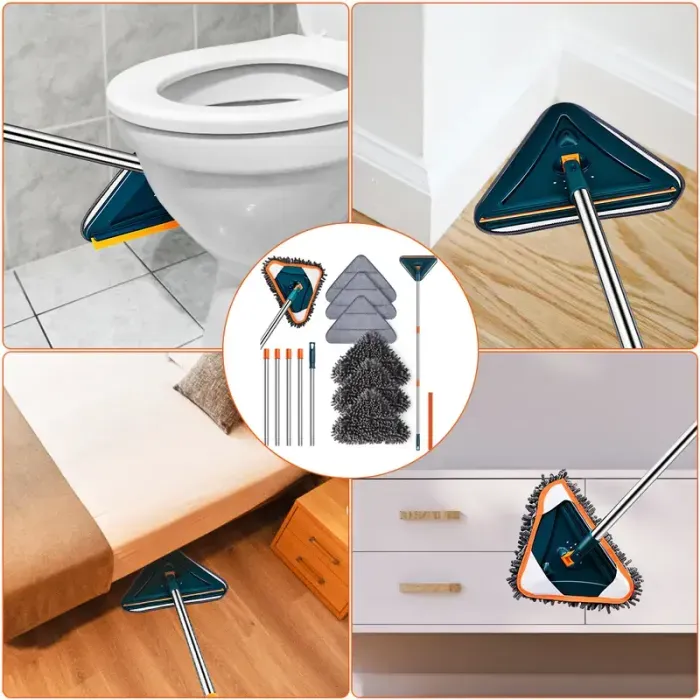 Triangle Mop Multi-Function Large Mop Head with Extendable Telescopic Pole