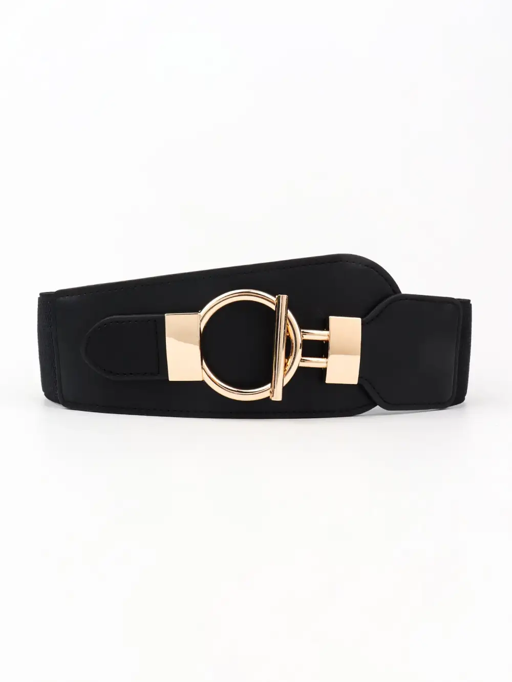 Wide Buckle Stretch Belt