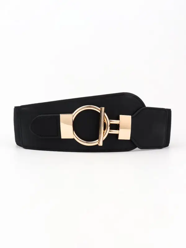 Wide Buckle Stretch Belt