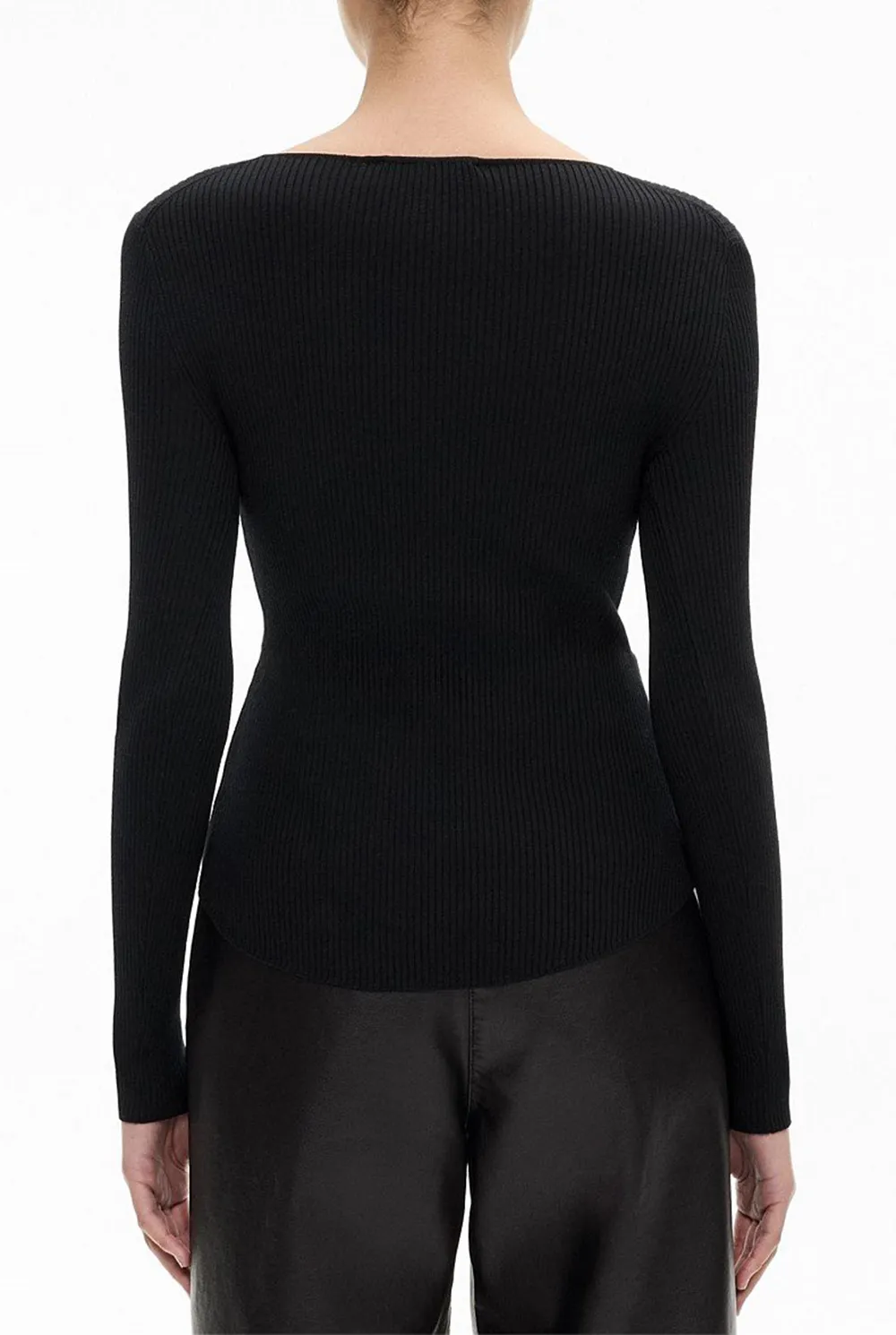 Round Neck Button-Up Knitted Sweater
