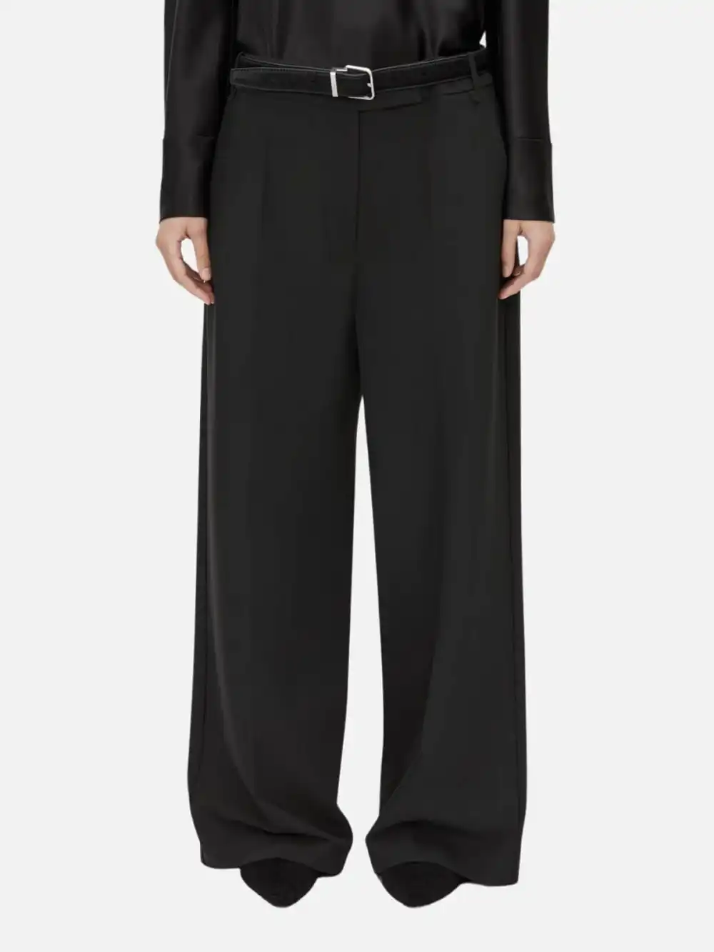 Mid-Rise Pants with Belt Loops