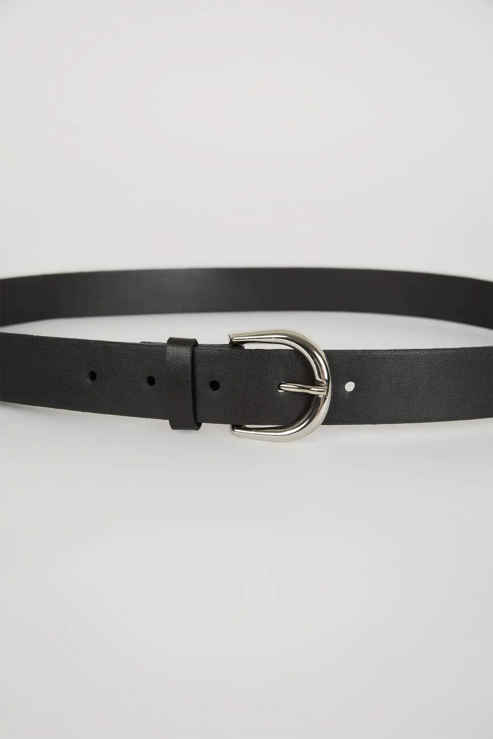 Classic Black Imitation Leather Belt