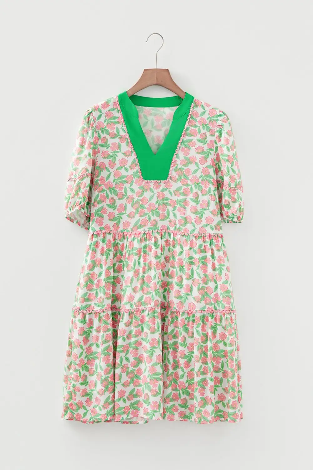 Floral Printed Tiered Mini Dress