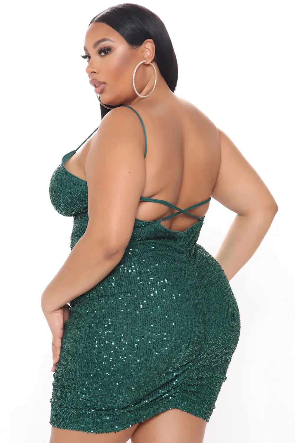 Shine Bright Sequin Mini Dress - Hunter