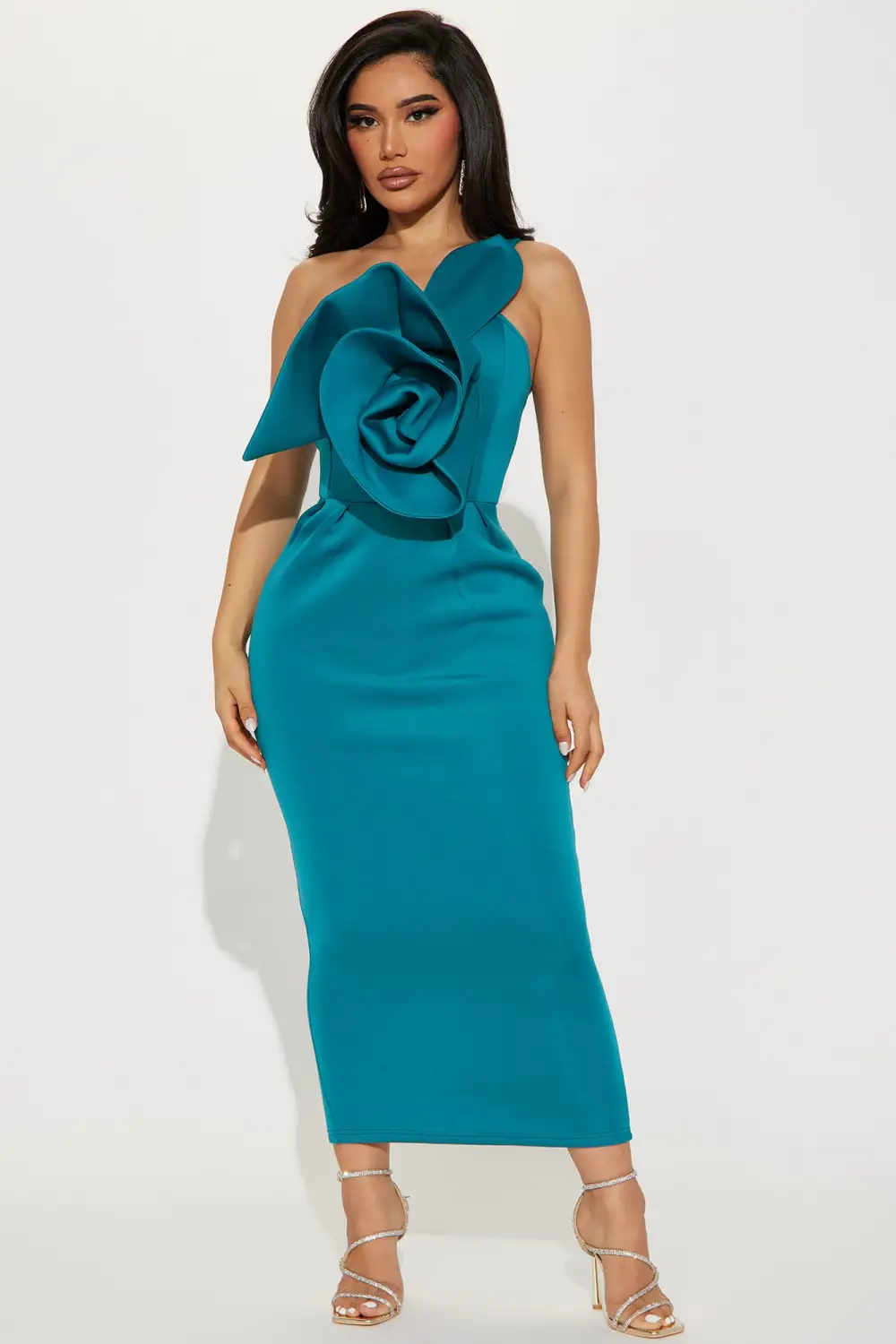 Lily Floral Maxi Dress - Teal