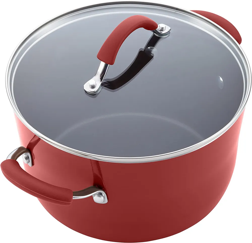 Nonstick Cookware Pots and Pans Set, 12 Piece, Cranberry Red