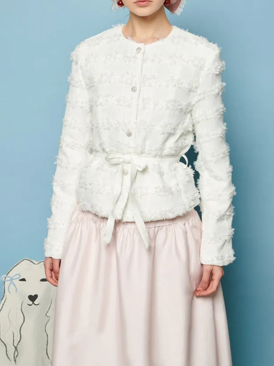 Crew Neck Casual Style Jacket