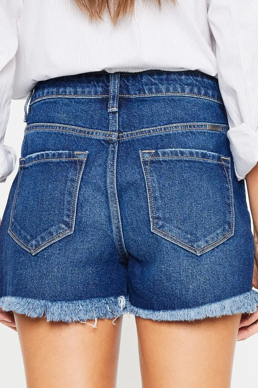 Everyday High Rise Frayed Hem Shorts