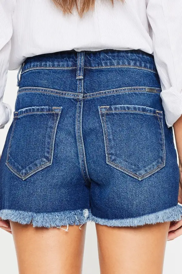 Everyday High Rise Frayed Hem Shorts