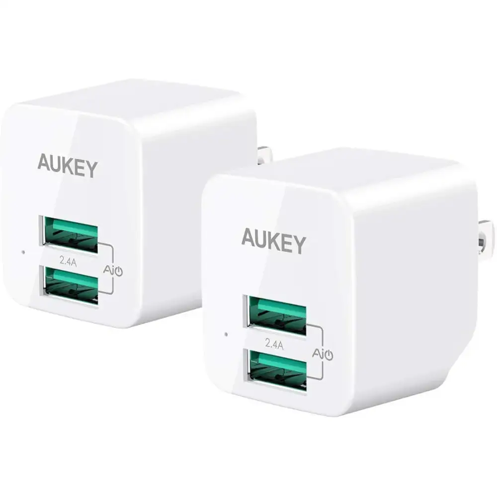 AUKEY Accel Ultra Compact USB Charger Dual USB Port (2-Pack)