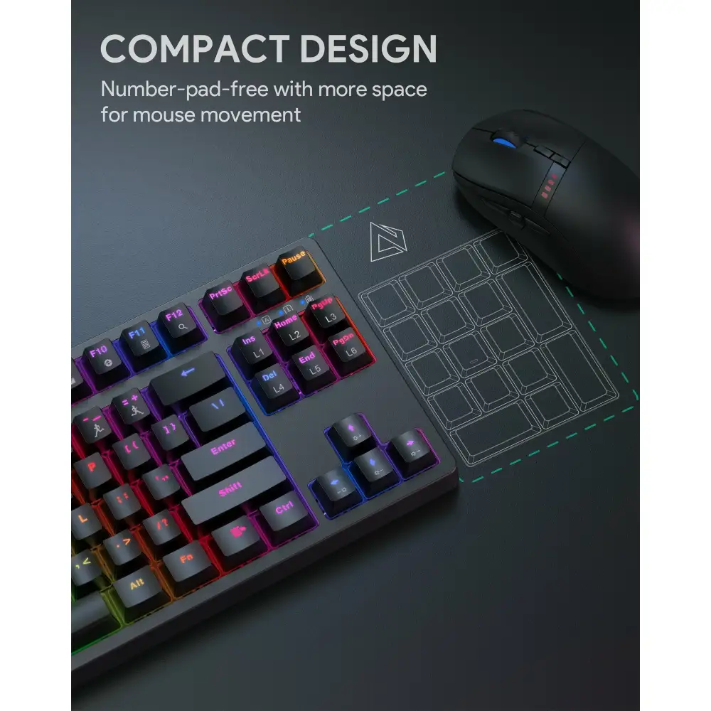 AUKEY KMG14 Mechanical Keyboard Compact 87Key with Gaming Software