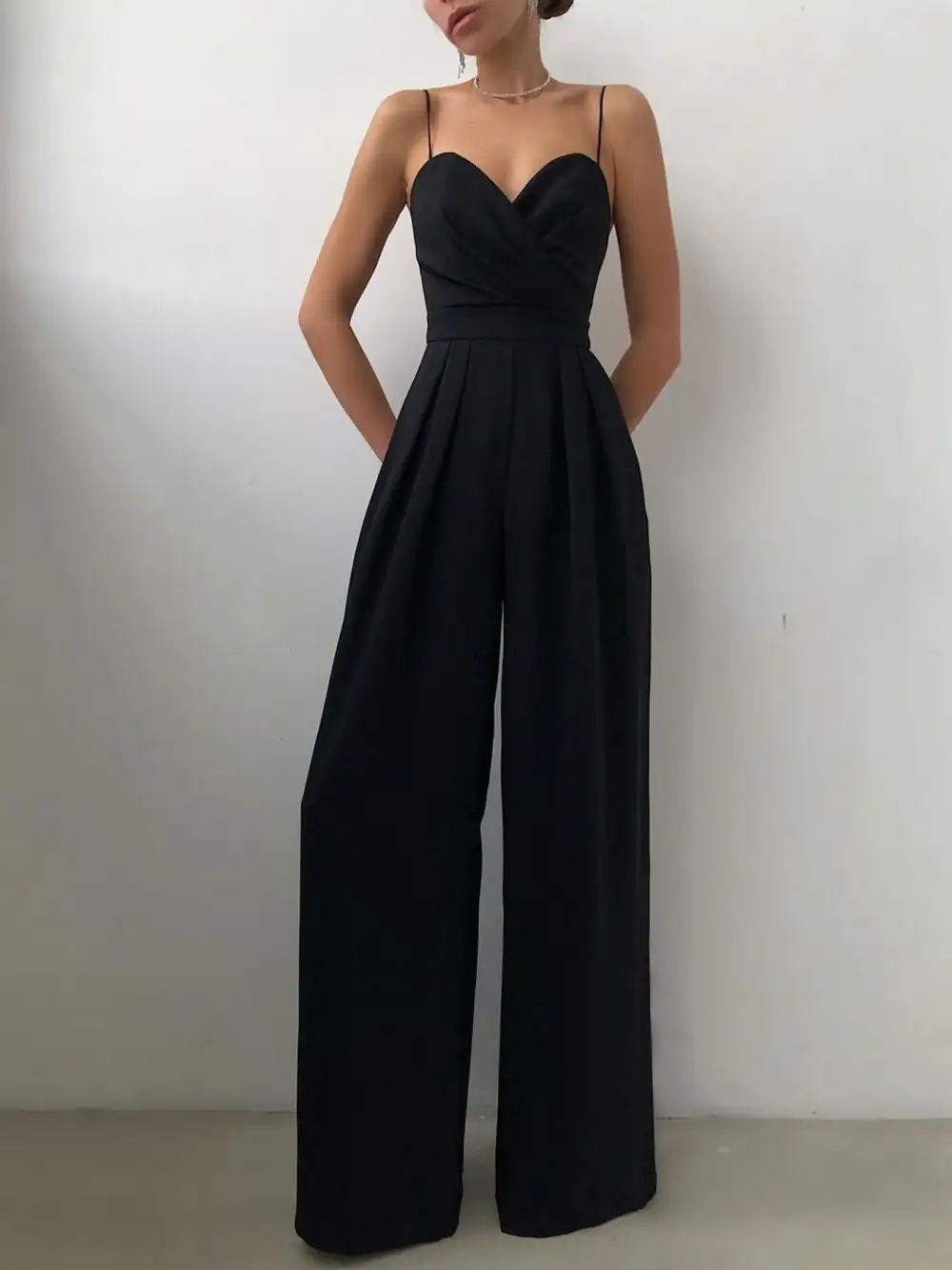 Spaghetti Strap Wide Leg Jumpsuit