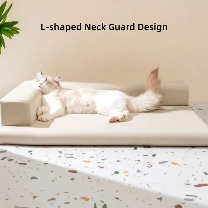 Leather Neck Guard Dog & Cat Sofa Bed Modern Style Dog Bed