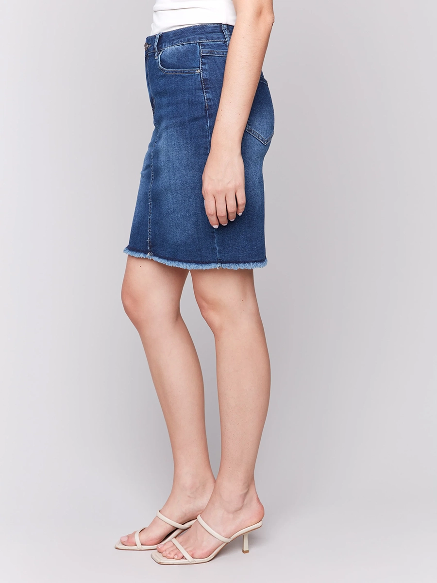 Stretch Slim Fit Basic Denim Skirt