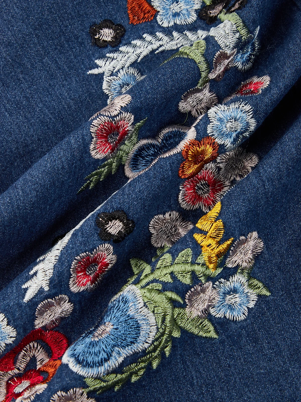 Denim Embroidery Patterns Bell-Bottomtrousers Jeans