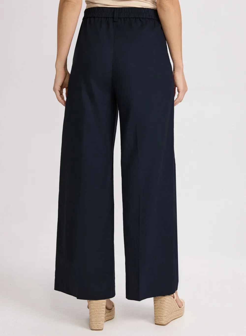 Solid Color Buttoned Pants