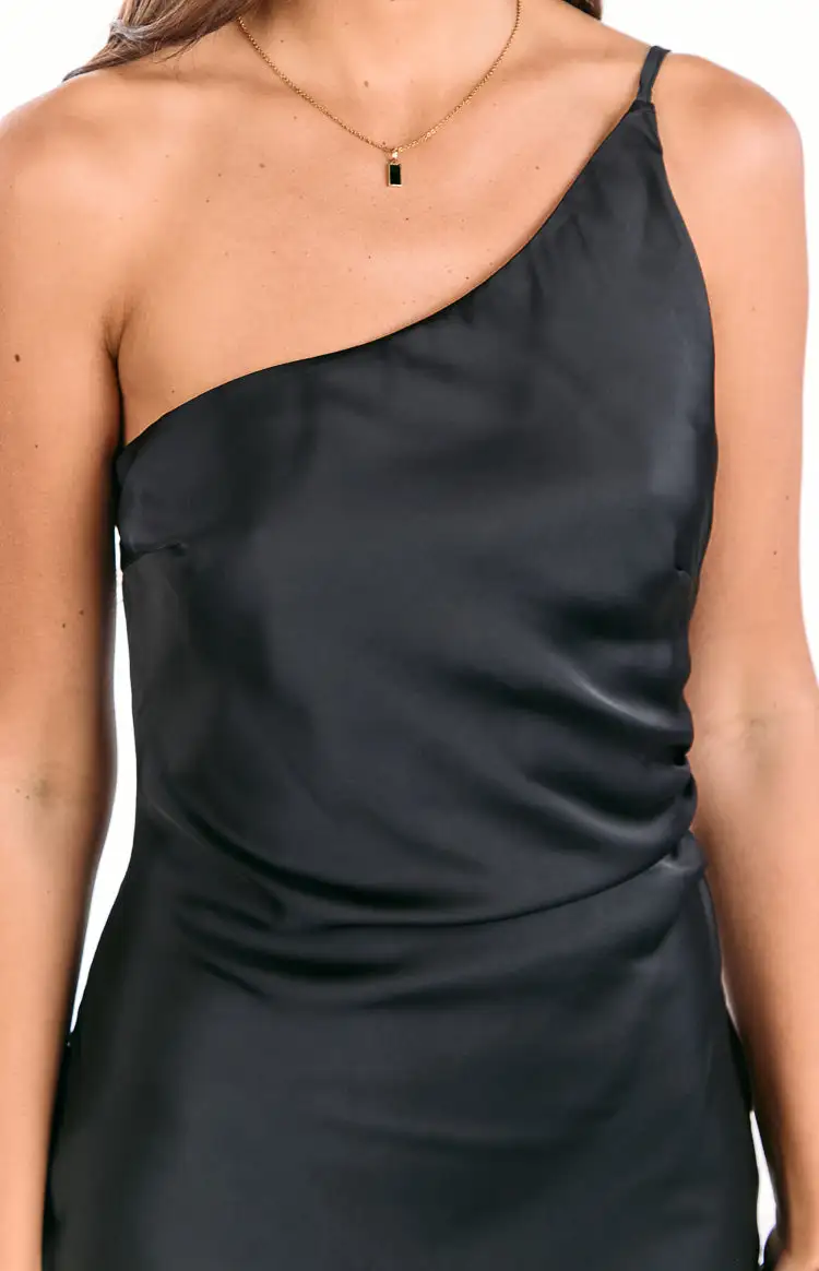 Satin One Shoulder One Maxi Dress