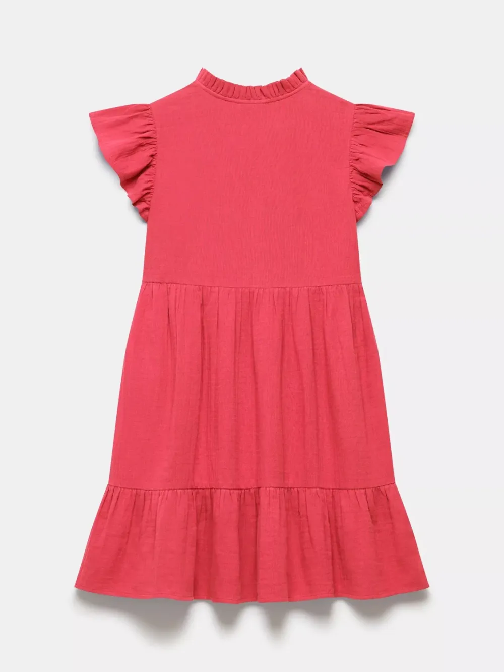 Ruffle Sleeve Mini Cotton Dress