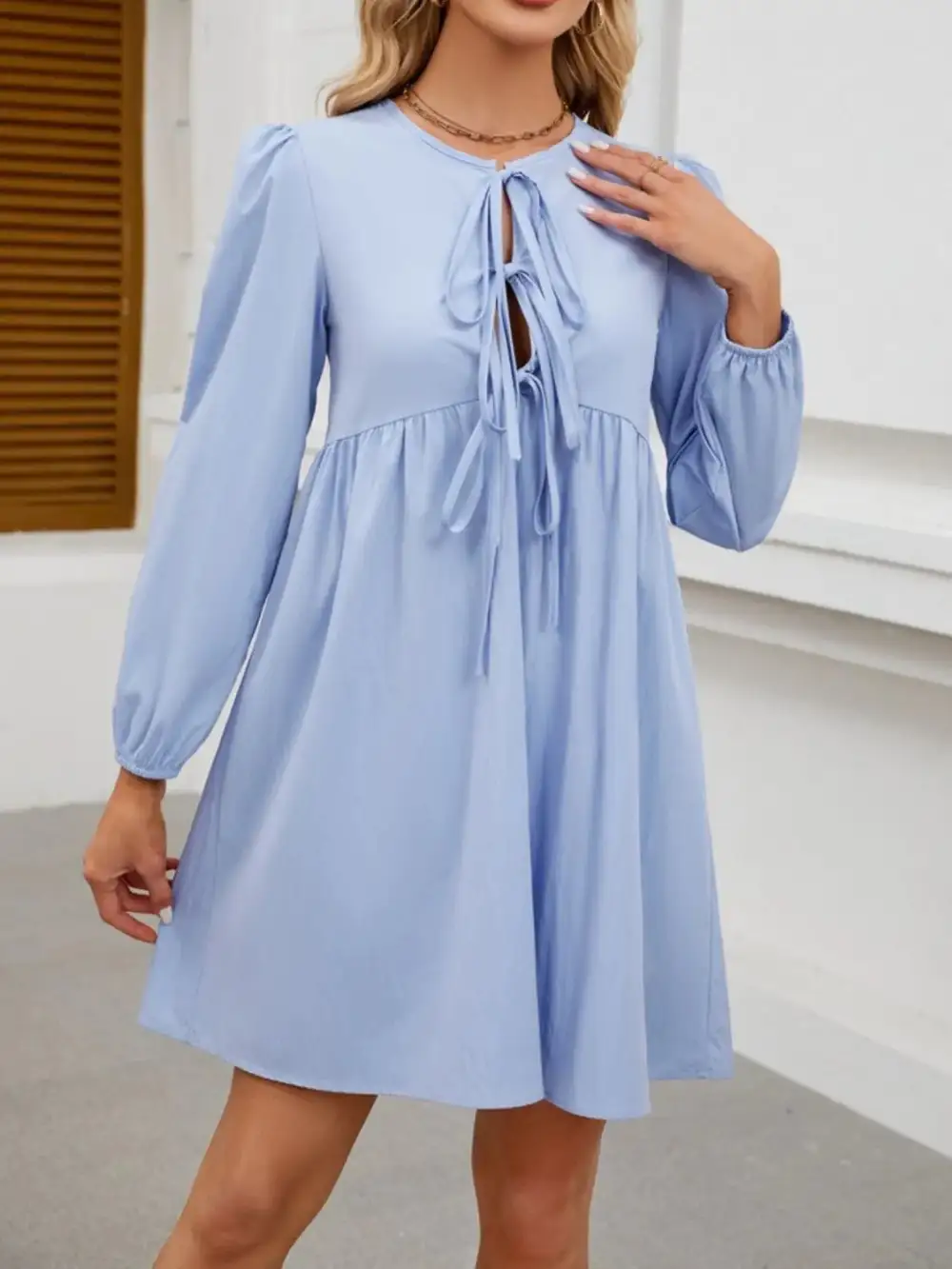 Easy Tie Detail Mini Dress