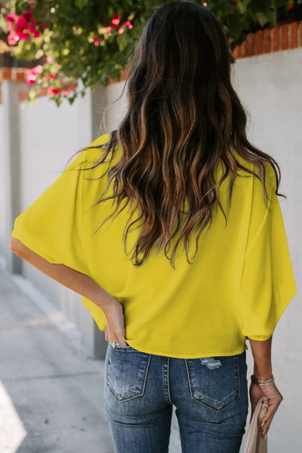 Women'S Casual Summer Sleeve Wrap V Neck Draped Blouses