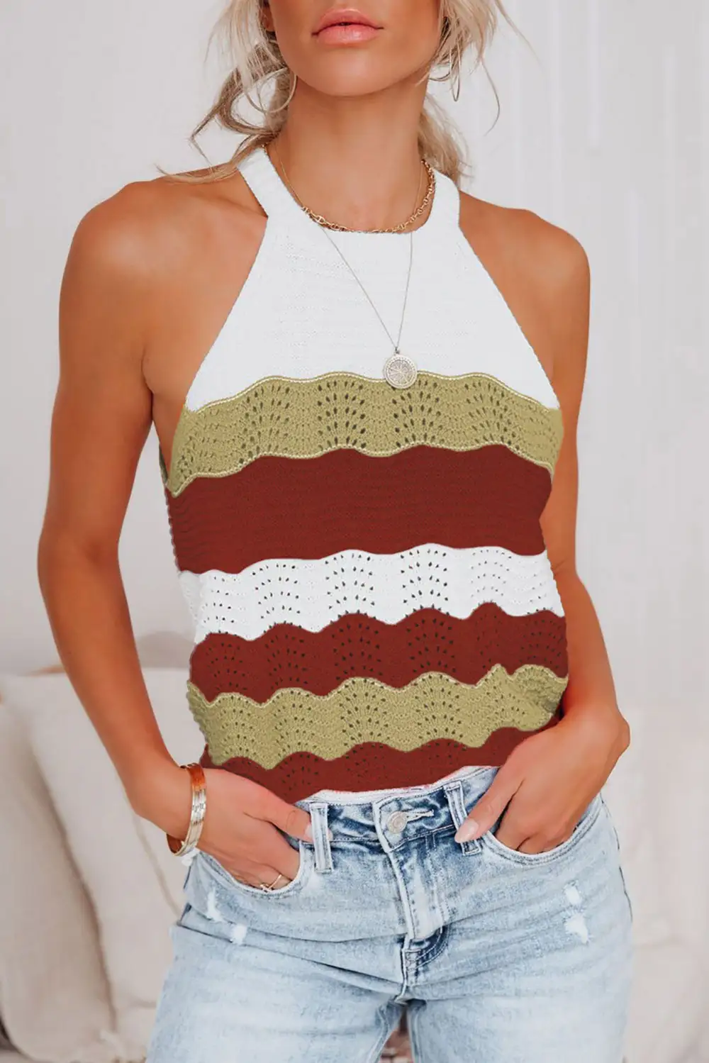 Knit Colorblock Tank Top