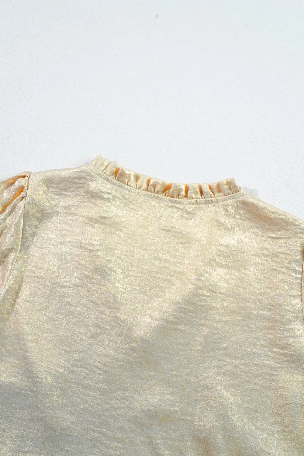 Softly Styled Frilled V-Neck Puff Sleeve Blouse