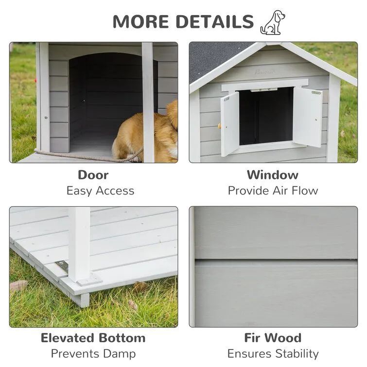 Moberg Gray Wood Dog House