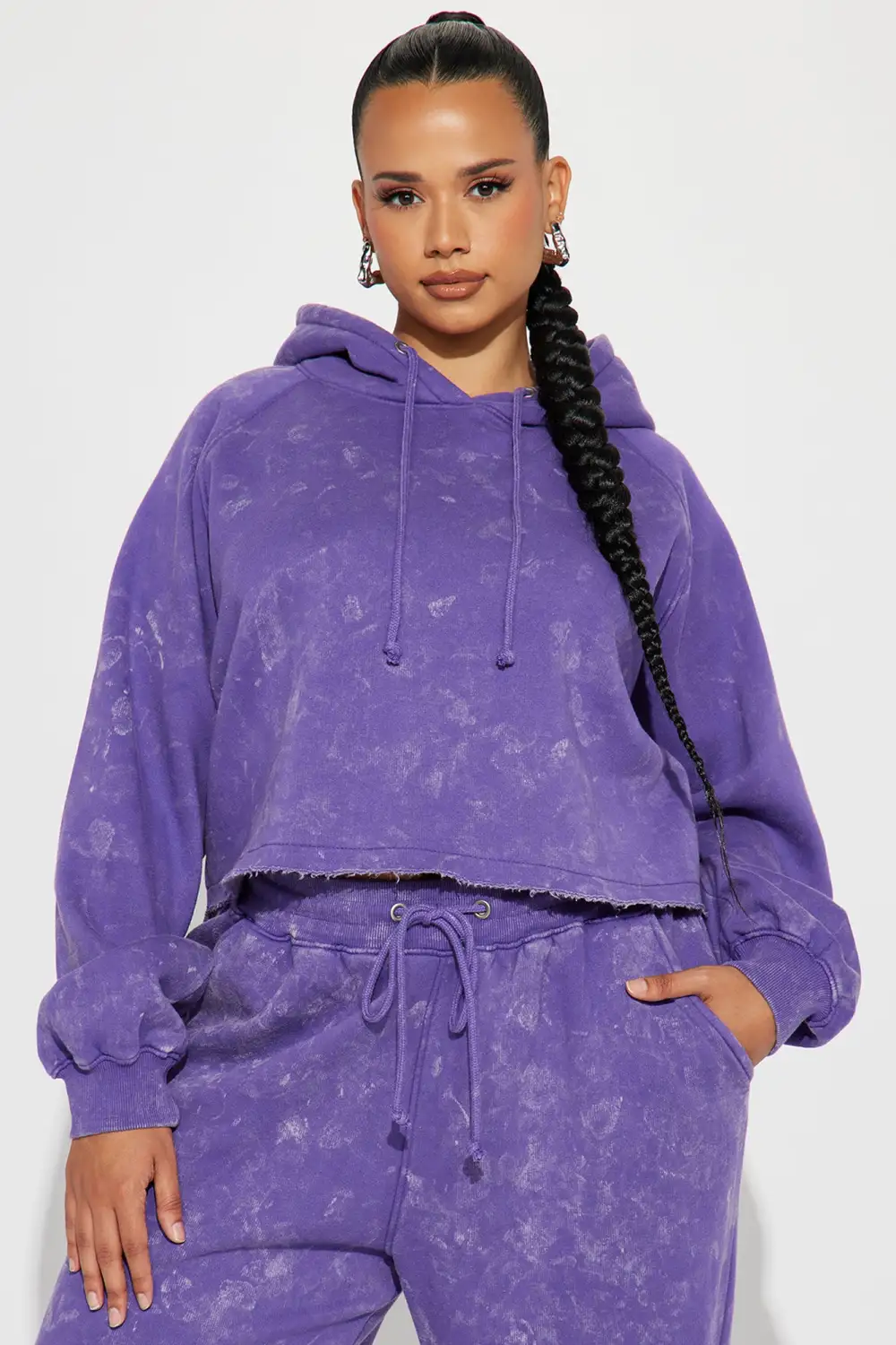 My Time Mineral Wash Jogger Set - Purple